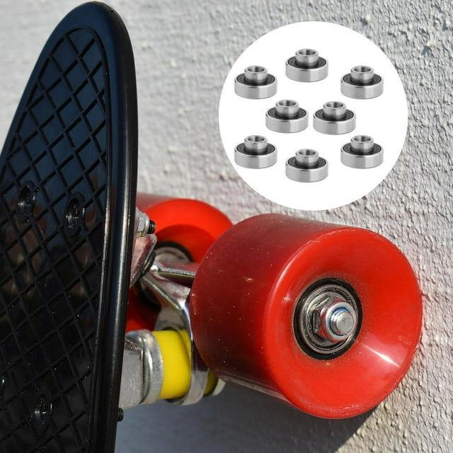 8pcs Longboard Rueda Rodamiento de bolas Patineta de metal con Cola rodamientos de longboard