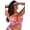 Tangerine Floral, variant on Women's Longline Bra Sized Lettuce Trim Bikini Top