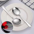 thumbnail image 5 of 2 Pcs Stainless Steel Large Buffet Serving Spoons Stainless Steel Serving Spoon Silver Serving Spoons with Long Handle, 5 of 5