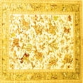 thumbnail image 1 of Ahgly Company Machine Washable Indoor Square Animal Yellow Traditional Area Rugs, 7' Square, 1 of 4