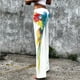 thumbnail image 2 of Pantalones de pierna ancha de vendaje de cintura alta con estampado Floral informal a la moda para mujer Pantalones de cintura elástica Pompotops ulkah939006, 2 of 9