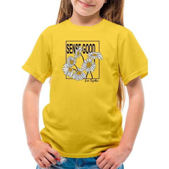 Sense Good Daisies T-Shirt Juniors -Image by Shutterstock, Medium