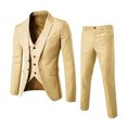 thumbnail image 2 of Joernso 3Pcs/Set Men Suit Set Slim Fit Formal Prom Wedding Tuxedo Suit Jacket Vest Pants Set Solid Color Business Outfit, 2 of 8