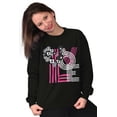 thumbnail image 3 of Pretty Love Trendy Floral Hearts Women Crewneck Sweatshirt Brisco Brands S, 3 of 6