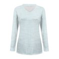 thumbnail image 5 of Weikingp Plain V Neck T Shirts Women Womens Long Sleeve Tops Summer Top Women Basic Long Sleeve Shirts For Women Thin Long Sleeve Shirts Women Blue S, 5 of 5