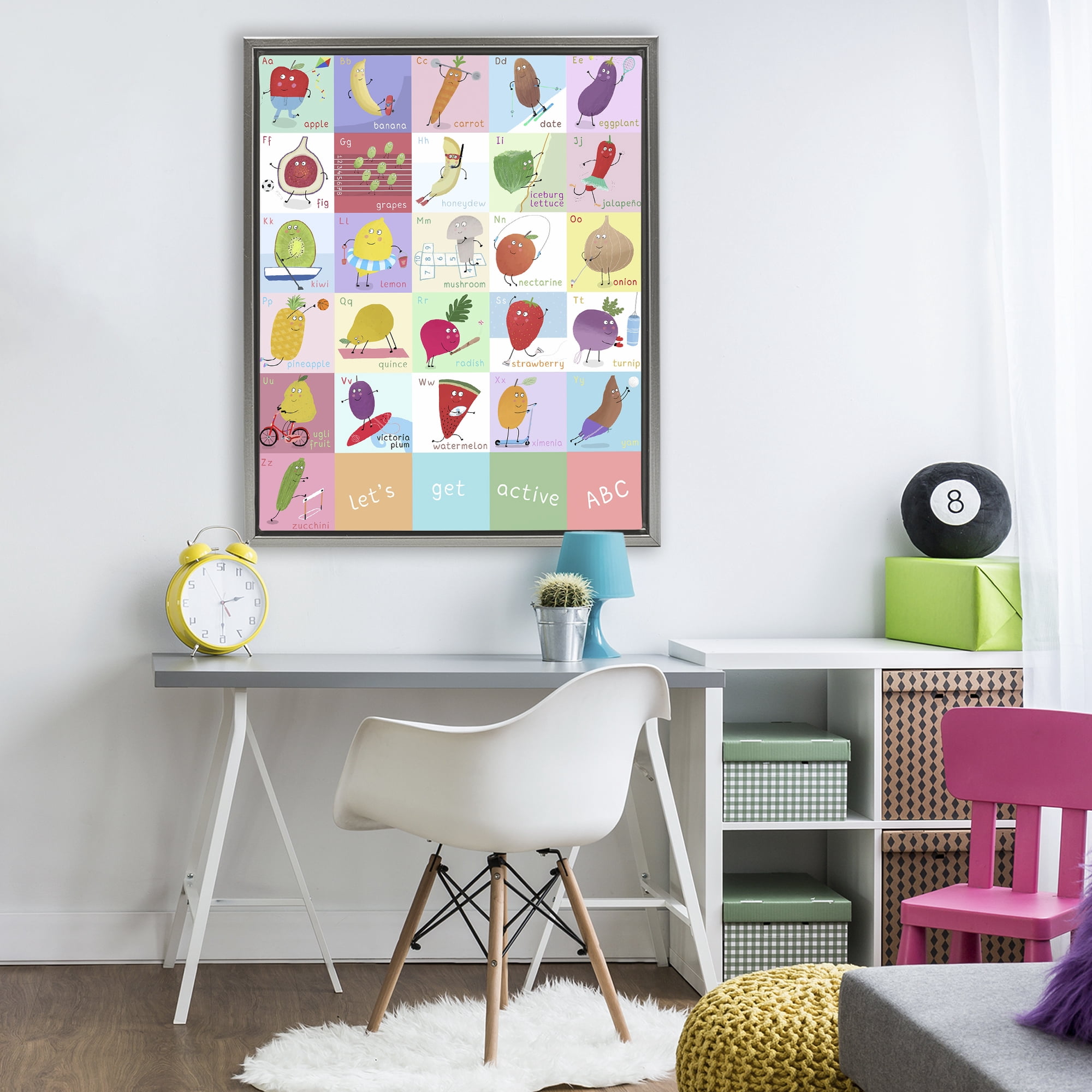 Stupell Industries Let's Get Active ABC's Gray Framed Floater Canvas Wall Art, design by Carla Daly