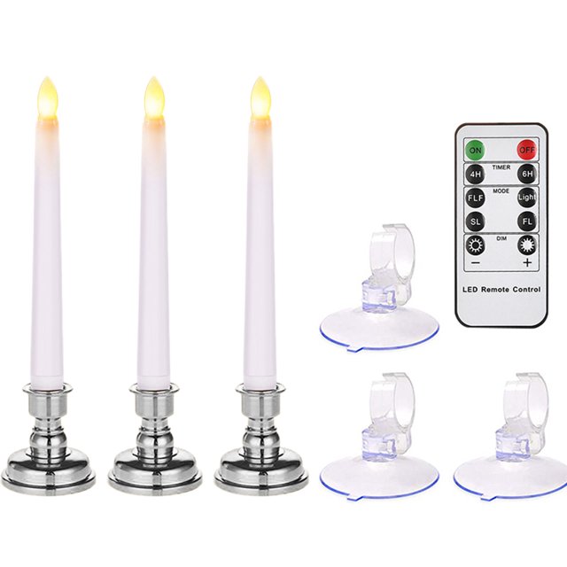 Velas cónicas de 3/4/6/9 Uds., velas de pilar LED sin llama, adornos para decoración del hogar Hugtrwg Para estrenar