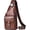 A-dark Brown, variant on Genuine Leather Sling Bag for Men Waterproof Crossbody Chest Bag for Hiking & Cycling