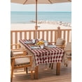 thumbnail image 2 of Outdoor Tablecloths with Umbrella Hole & Zipper, Vintage Texas Star Brown Rectangle Tablecloth 60x120 Inch, Red Plaid Berry Farmhouse Waterproof Table Cloth, Patio/Pool/Picnic Table Covers, 2 of 8
