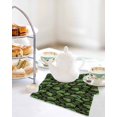 thumbnail image 4 of Spring Leaves Kitchen Dish Towels for Drying Dishes Set of 2, Pastoral Garden Botanical Black Waffle Weave Microfiber Hand Tea Bathroom Towels Quick Dry & Absorbent Towel 12x12, 4 of 7