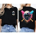 thumbnail image 3 of Baseball Catcher Mask Ice Cream Dripping Baseball 2 Sided T-Shirt, Men's And Women's Graphic Tee 100% Cotton by TBun, Full Sizes S-5XL, 3 of 5