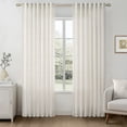 thumbnail image 5 of Jainmy Linen Light Filtering Curtainsfor Living Room Bedroom, Rod Pocket Back Tab Semi Sheer Farmhouse Window Drapes, 2 Panels,50x84 inch,Natural, 5 of 9