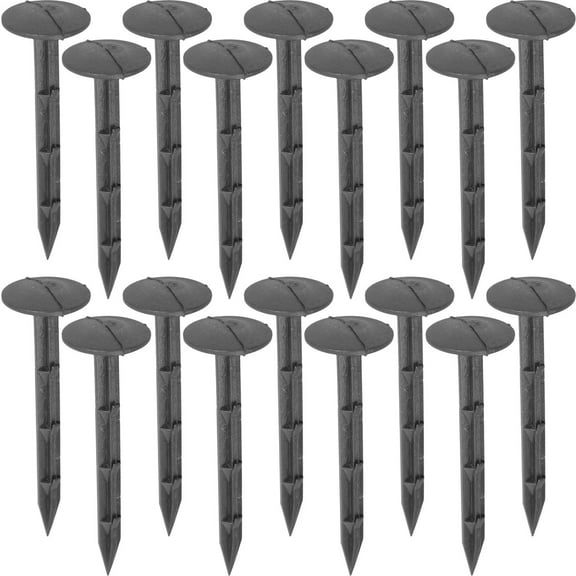 PAMINGONO 30Pcs Black Plastic Garden Stakes Heavy Duty Durable Ground Pegs for Secure Anchoring