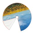thumbnail image 2 of Daiia Blooming Sunflower Field Drawing Merry Christmas Tree Skirt , Xmas Large Lace-up Tree Skirt, Santa Snowflakes Rustic Home Decorations New Year Party Farmhouse Decor-48", 2 of 7