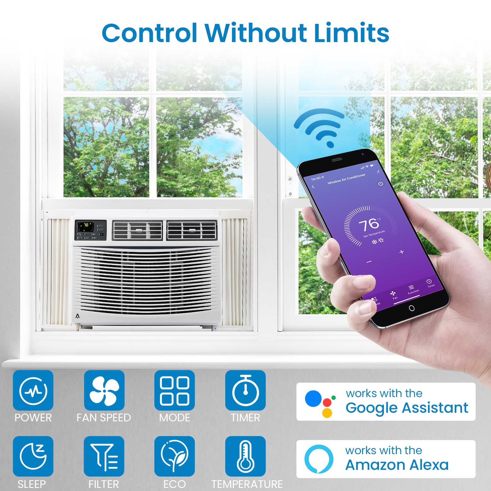 EastVita 10000 BTU Window Air Conditioner, Window AC Unit with Easy-to-Use Mechanical Controls and Reusable Filter, Efficient Cooling for Smaller Areas, Cools 150 Sq.ft, 110-115V