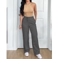 thumbnail image 4 of Pinspark Women Wide Leg Sweatpants Elastic High Waisted Drawstring Casual Pants Straight Leg Long Pant with Pockets, 4 of 6