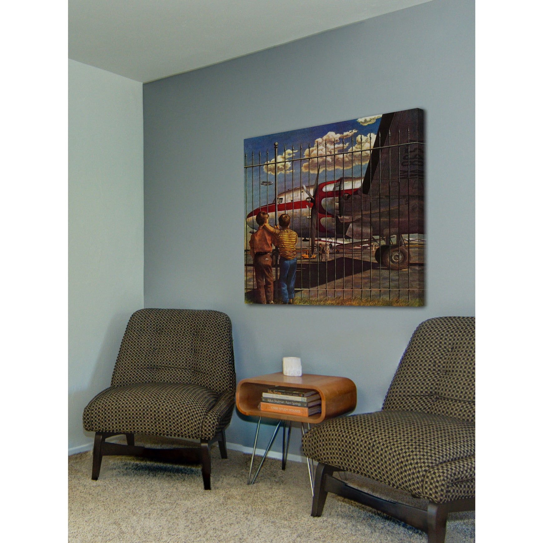"Boys at Airport" by John Atherton Painting Print on Canvas
