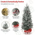 thumbnail image 4 of Towallmark 4.5 Ft Pre-Lit Christmas Tree, Snow Flocked Christmas Tree with 200 Warm White Led Lights, 8 Lighting Modes, Sleigh Ride Base, Artificial Xmas Tree for Home Decoration, 4 of 7