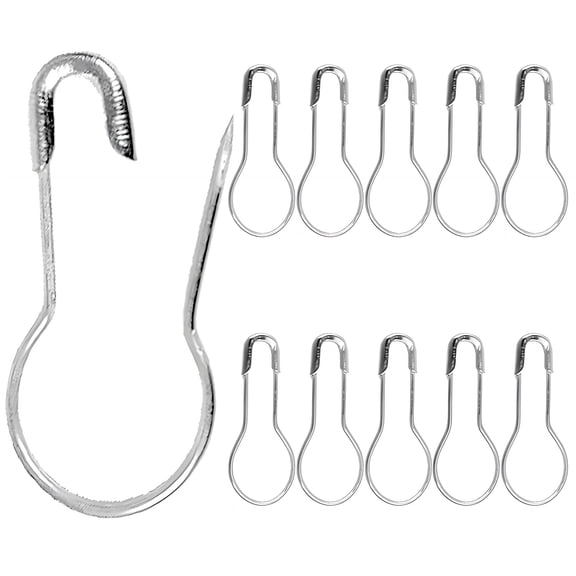 DESIGNICE 10Pcs Safety Pins,Unique Design Safety Pins,Gourd Shape Large Safety Pins,Silver