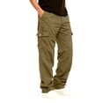 thumbnail image 2 of Men Fall Summer Cargo Pants Multi Pockets Straight Fit Fashion Casual Long Pants Running Hiking, 2 of 6