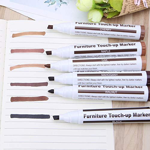 Ixir Furniture Touch Up Markers, Set of 13 Furniture Repair Kit Wood Markers,  Wood Furniture Repair Kit with Sharpener, Maple, Oak, Cherry, Walnut,  Black, Mahogany 