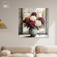 thumbnail image 3 of Window Wine Maroon Vase Canvas Floral Glam Art by Art Remedy, White Frame, 40" x 40", 3 of 7