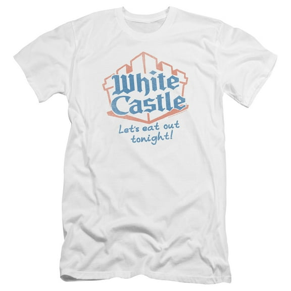 White Castle Lets Eat Premium Canvas Adult Slim Fit 30/1 T-Shirt White