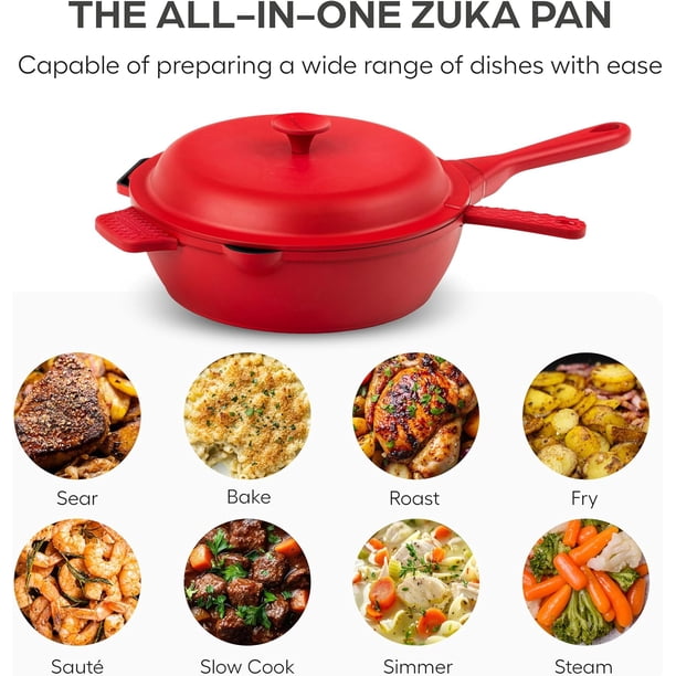 Granitestone ZUKA Ceramic Pan, 12 Inch Ceramic Deep Frying Pan Set