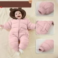 thumbnail image 5 of IVEYRTF Childrens Winter Hooded Jumpsuit Bear Suit Warm Jacket for Boys Soft Comfortable Long Sleeve Zipper Closure Elastic Waist Outdoor Sports Casual Daily Wear Romper(Pink,3 Years), 5 of 6