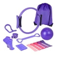 thumbnail image 3 of 13 piezas Pilates Circle Set Bandas de resistencia con pelota versátil con anillo de de bolsas de almacenamiento para un ejercicio de muslo Púrpura, 3 of 8
