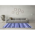 thumbnail image 3 of Ahgly Company Machine Washable Indoor Square Abstract Blue Modern Area Rugs, 8' Square, 3 of 4