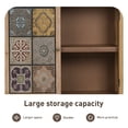 thumbnail image 4 of Alpha Joy 2-Door Accent Distressed Cabinet with Large Interior Storage, Retro Storage Cabinet with 2 Doors & Wood Frame, Checkered Patterns for Living Room, Entryway, 4 of 8