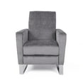 thumbnail image 7 of GDF Studio Pendry Modern Upholstered Pushback Recliner, Gray Fabric and Silver, 7 of 7