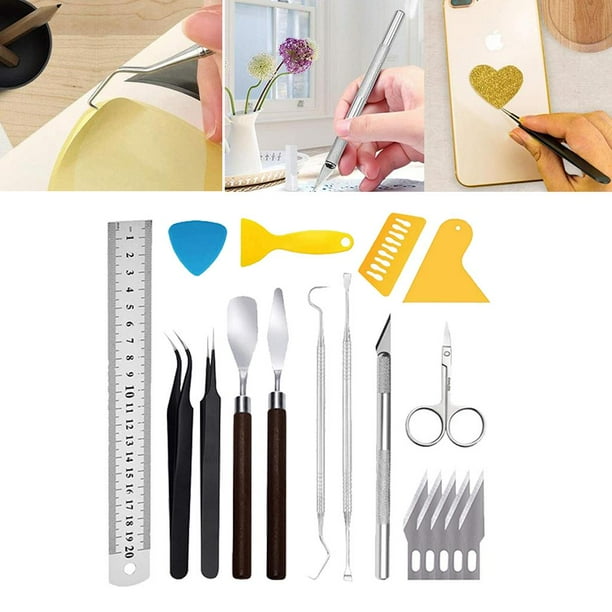Kit de herramientas de vinilo BLESIY 18 piezas Herramientas de precisión para manualidades