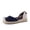 Navy, variant on Cushionaire Talisa Espadrilles for Women, Closed Toe Wedge Sandal with Elastic Ankle Strap and Jute Wrapped Sole