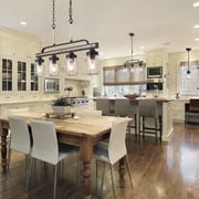 LNC Mason Jar Pendant Lights, Rustic Mini Pendant Lighting for Kitchen Island with Glass Shades