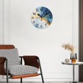 thumbnail image 3 of Non-Ticking Silent Wall Clocks Battery Operated Personalized Decor Clock for Bathroom,Office-Watercolor Painting With Gold Lines, In Shades Of Blue And White（10inch）, 3 of 4