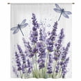 thumbnail image 2 of Purple Lavender Sheer Curtains 72 Inches Long, Pastoral Botanical Floral Dragonfly Light Filering Curtains, Breathable Simi Curtain Privacy Drapes for Living Room Bedroom Lightweight Window Treatment, 2 of 9
