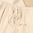 thumbnail image 4 of UVEASISHA Linen Set for Men 2 Piece Beach Outfits Short Sleeve Henley Shirts and Drawstring Shorts 2025 Summer Casual Outfits Beige XXL, 4 of 5
