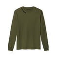 thumbnail image 2 of Daxton Premium New Orleans Men Long Sleeves T Shirt Ultra Soft Medium Weight Cotton, Olive Tee Black Letters 1XL, 2 of 3