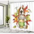 thumbnail image 4 of Ambesonne Basset Hound Shower Curtain, Dog Coffee Autumn Leaf, 69"Wx84"L, Multicolor, 4 of 4