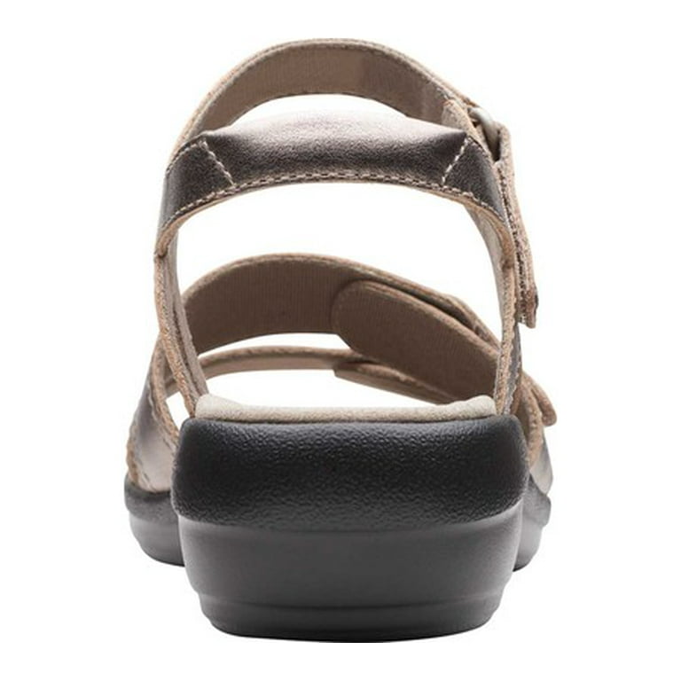 Women s Clarks Alexis Shine Adjustable Strap Sandal Walmart