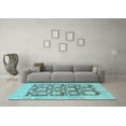 thumbnail image 3 of Ahgly Company Indoor Rectangle Abstract Light Blue Modern Area Rugs, 8' x 10', 3 of 4