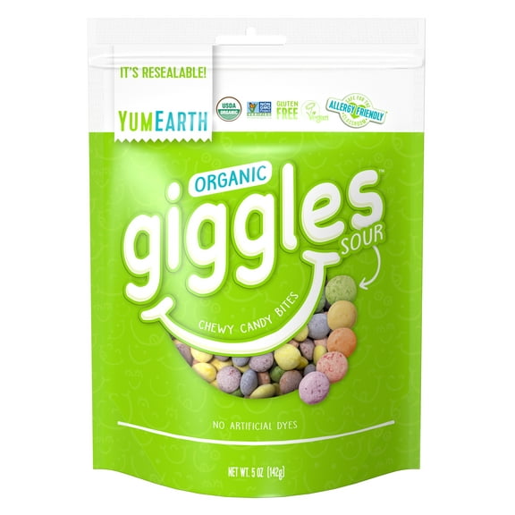 YumEarth Organic Sour Giggles, Gluten Free, Shelf-Stable, 5 oz Bag