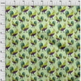 thumbnail image 4 of oneOone Cotton Poplin Green Fabric Birds Rooster Diy Clothing Quilting Fabric Print Fabric By Yard 42 Inch Wide, 4 of 4