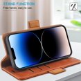 thumbnail image 4 of Étui Portefeuille KEZiHOME pour iPhone 14, Cuir Véritable Flip Cover [RFID Blocking] [TPU Inner Shell] Support de Fermeture Magnétique, 4 of 5