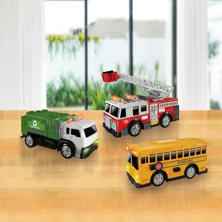 Adventure Force Light & Sound Mini City Service Vehicles, 3 pack