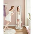 thumbnail image 4 of SONGMICS 360 Degree Swivel Jewelry Cabinet, High Full Length Mirror, Lockable Jewelry Armoire, with Built-in Small Mirror, Rear Storage Shelves, 4 of 7
