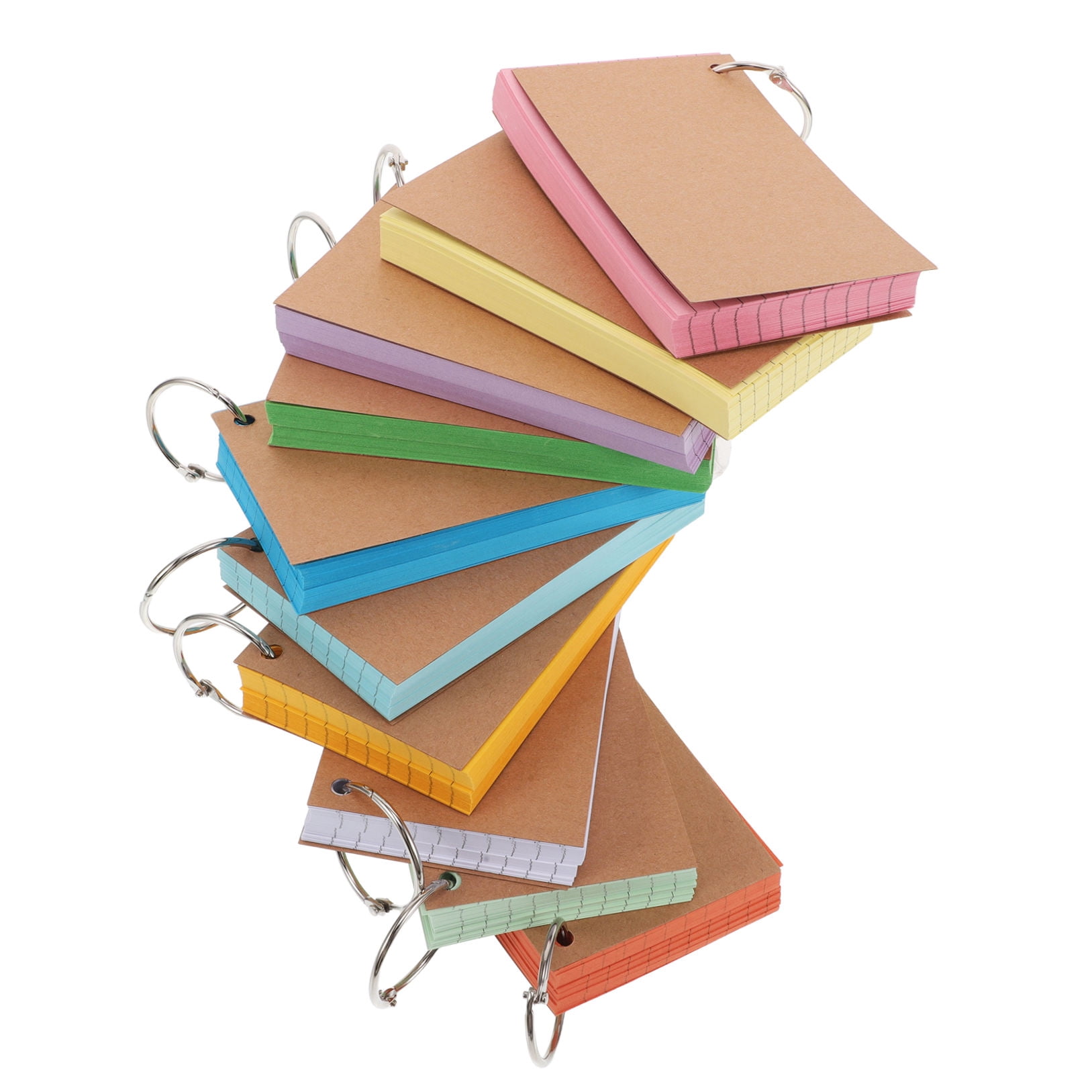 Worgeous 10pcs Paper Cover Study Flashcards Double-Sided Lined Diy Flashcards For Work Students And Meetings Portable Index Cards