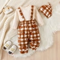 thumbnail image 4 of VNKIDY Boys Outfits Baby Kids Football Prints 3 Piece Outfit Long Sleeve Crewneck Bodysuit Elastic Waisted Suspenders Pants Matching Hat Set For Daily Wear Leisure Outfits, 4 of 9